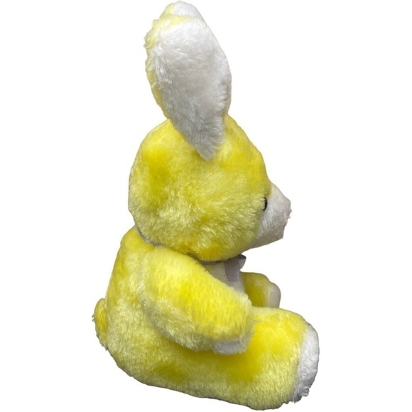 Vintage Nanco Yellow Bunny Rabbit Plush Easter 8” Stuffed Animal Glass Eyes - Picture 2 of 8